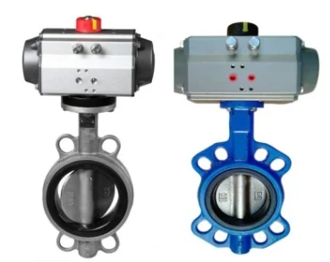 Ryðfrítt stál/Ci Wafer Butterfly loki með pneumatic actuator
